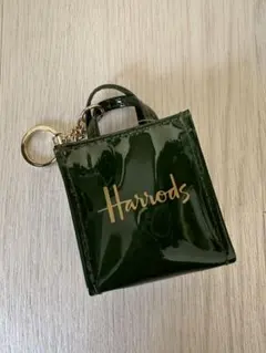 Harrods エナメル ミニトートキーリング