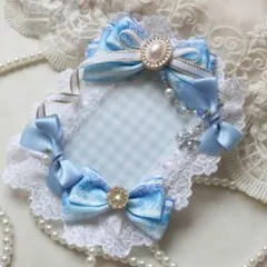 B8サイズハンドメイドトレカケースアイスブルー雪の結晶