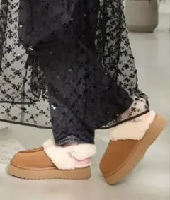 オリエンタルトラフィック キャメル色 ムートンサンダル