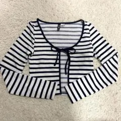 ストライプ 長袖カーディガン　H&M　XS