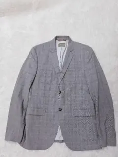 ザラ　テーラードジャケット　グレンチェック　総裏　サイドベンツ　ビジカジ