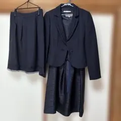ネイビー フレアドレス＆ショートジャケット &スカート3点セット9号