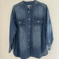 SLOBE IENA LEDENIM スタンドシャツ　ノーカラー　デニムシャツ
