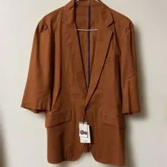 新品タグ付き ジルブレイス 七分袖ジャケット 綿・麻 替えボタン 薄手 夏用