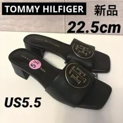 トミーフィルフィガー　新品　ロゴ　レディース　サンダル　ブラック　ミュールのサムネイル