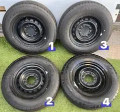ハイエース200系 純正スチールホイール タイヤ付き 4本セット バリ山 美品 ハイエース純正スチールホイール4本&未使用タイヤ2本 トヨタ