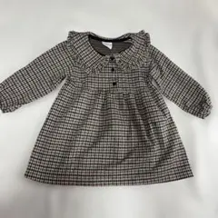 ZARA チェック柄フリル襟ワンピース