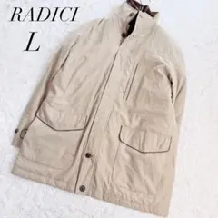 ラディーチ/中綿ジャケット/ベージュ無地チェック裏地/Lサイズ/❄️