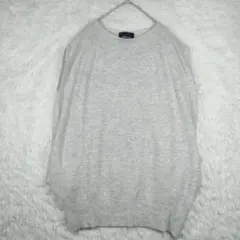 アンゴラ、カシミヤ入り。 グレー オーバーサイズ ノースリーブセーター