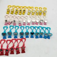昭和レトロ ファンシー雑貨 ミラー付きクリップ ストラップ 43個　B 昭和レトロ ファンシー雑貨 ミラー付きクリップ ストラップ 35個 F