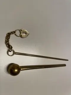 【レトロ】かんざし2本セット　ゴールド系