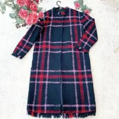 【美品✨】ヨリ　チェック ツイード コート