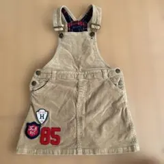 ☆美品☆トミーヒルフィガーロゴワッペン ベージュコーデュロイジャンバースカート