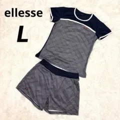 ellesse エレッセ テニスウェア 上下セット L チェック柄　ネイビーのサムネイル