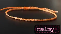 【細めオレンジ】ブレスレットアンクレットミサンガ“送料込み”