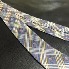 【正規品】hydrogen ハイドロゲン ネクタイ チェック ブルー スカル