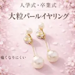 痛くなりにくい パールロングイヤリング 華やか金属アレルギー対応 卒業式 入学式