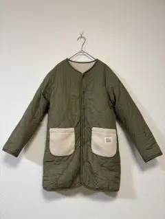 BEAMS mini ボアキルト リバーシブル ノーカラーコート 150