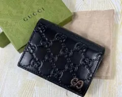 現行品 美品】GUCCI グッチ シマ ドリアン 二つ折り 財布 ブラック