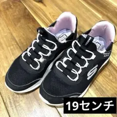 【洗浄済】スケッチャーズ スリップインズ キッズ 19cm 記名あり（塗り潰し）
