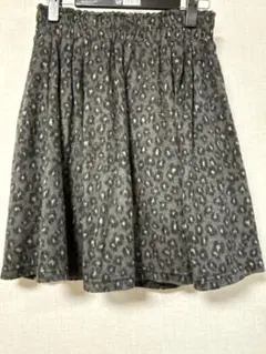 レディース レオパード柄スカート グレー freeサイズ