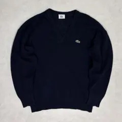 LACOSTE ラコステ　Ｖネックセーター　ニット　ネイビー　ウール　フランス製のサムネイル