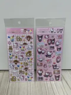 サンリオ　ラメ入り樹脂もりシール　２種類