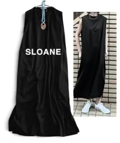 新品タグ付 SLOANEスローン 現行モデル スーピマポンチタックマワンピース黒のサムネイル