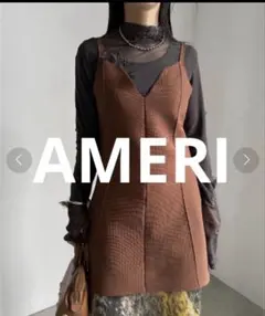 美品】Ameri BANDAGE V NECK RIB KNIT - メルカリ