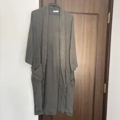 オリーブグリーン 薄手ロングコート　羽織り物