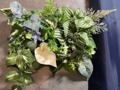 壁掛けフェイクグリーン30cm×20cmアンスリウム 多肉植物のサムネイル