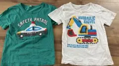 キッズTシャツ パトカー ショベルカー 130cm 2枚セット