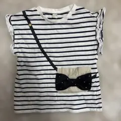 アプレレクール　ボーダー　フェイク　ポシェット　Tシャツ 100