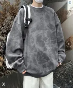 マーブル ピグメント調 スウェット プルオーバー Mサイズ