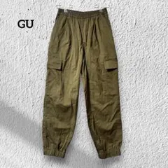ジーユー【M】カーゴパンツ カーキ ウエストゴム ミリタリー カジュアルのサムネイル