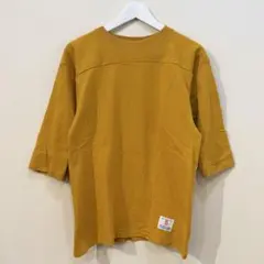 Champion バータグ 復刻 フットボール Tee T Shirt からし色