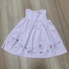 美品 激カワ 80cm next ネクスト コーデュロイ うさぎ ワンピース