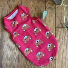 犬服 赤　可愛いくま柄　美品　小型犬用　ダックス