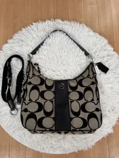 COACH コーチ 2WAYトートバッグ シグネチャー キャンバス 金具刻印