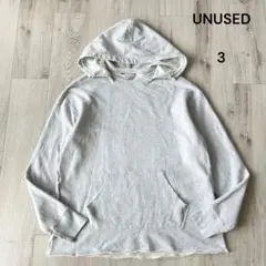UNUSED アンユーズド 後付け パーカー 再構築 切りっぱなし 3 グレー