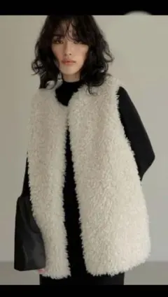 Re:EDIT　プードルフェイクファーミドルベスト　M