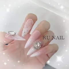 ぷっくりキルティングネイル　ベイビーブーマー　ギャルネイル　ワンホン　ハート