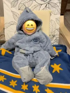 BeBe べべ ジャンプスーツ 着ぐるみ カバーオール 恐竜 防寒 70 80