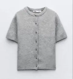 ZARA グレー 半袖ニット Lのサムネイル