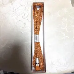オレンジ 金　銀　手組み帯締め レトロ　アンティーク