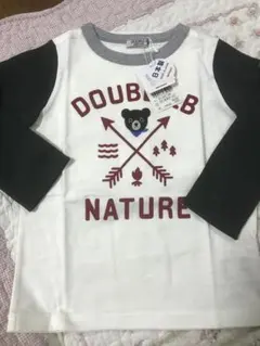 【新品未使用】DOUBLE.B クマ刺繍 長袖Tシャツ 100cm 日本製