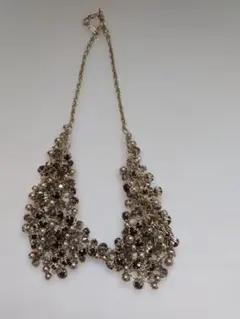 ビーズ装飾 シルバーネックレス 約20cm