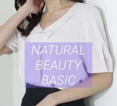 NATURAL BEAUTY BASIC Vネックメタルポイントブラウス