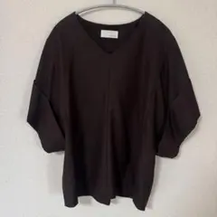 willfully Vネック 半袖ブラウス ダークブラウンのサムネイル