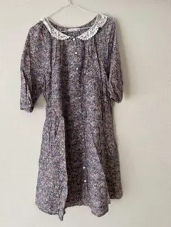 earth music & ecology襟レース花柄ワンピース